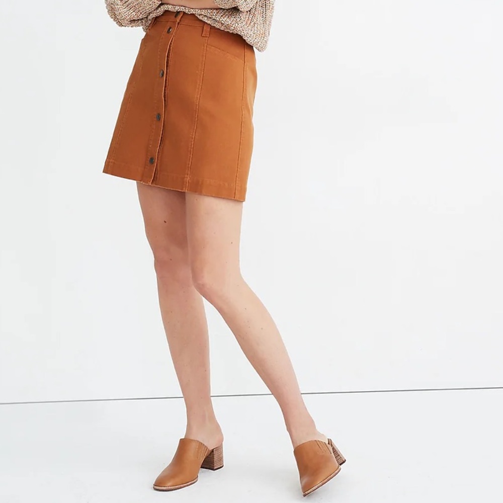 Madewell Button-Front A-Line Pocket Mini Skirt - Sz. 6